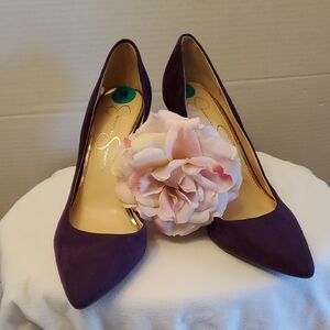 Jessica Simpson Purple Livvy Faux Suede Pumps Heels, Size 8